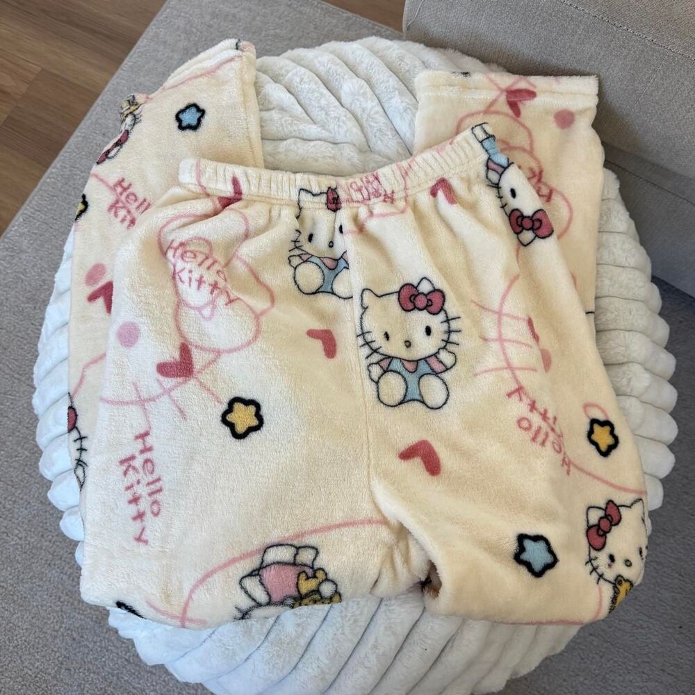 Hello Kitty Sanrio yellow & pink pajama pants
